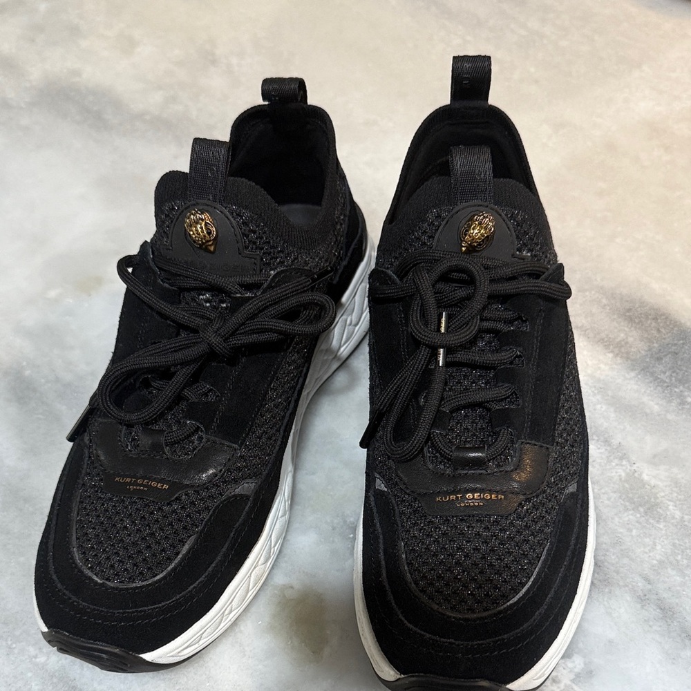 Kurt Geiger Black and Gold Men's Sneakers